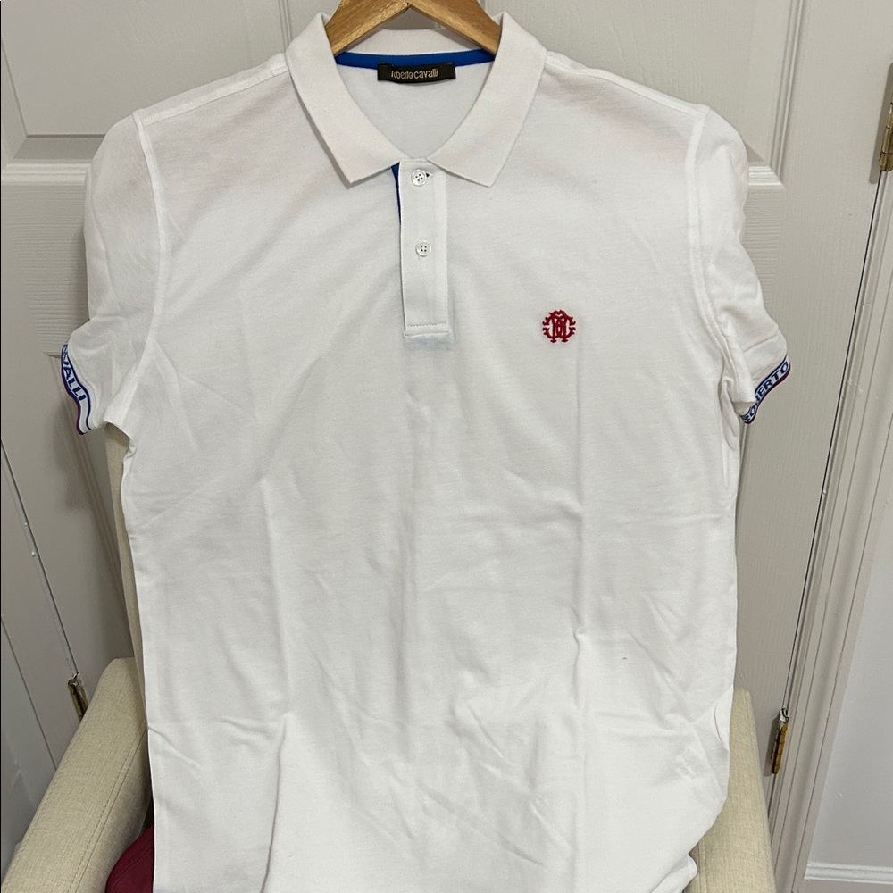 Roberto Cavalli White Polo Shirt Classic Design